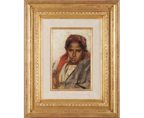 Carlos Reis (1864-1940)Portrait of a young girlOil on panel_x000D_Signed39Ã—25 cmThe figure depicted in this painting by Carl