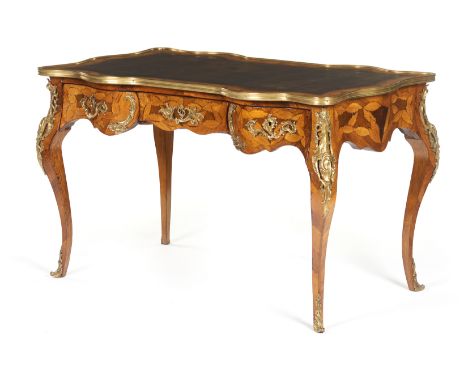 A Louis XV style bureau-platIn rosewood and rosewood veneered with other woodsWith boxwood and other woods marquetry work dep