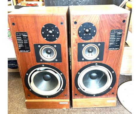 Vintage Mission 720 speakers, with covers, some damage as in images 