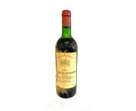 Bottle of 1975 Chateau de Barbe Cotes de Bourg red wine, sealed 