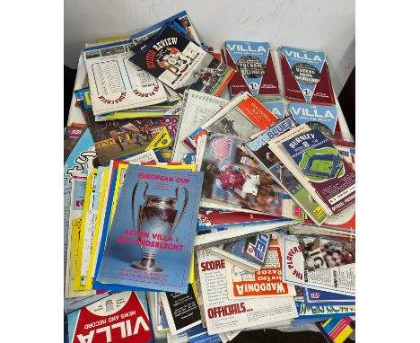 Large selection of vintage Aston Villa football programs includes 1970, 1982, 1079 etc 