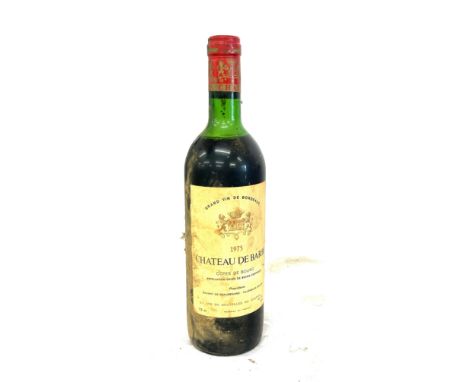 Bottle of 1975 Chateau de Barbe Cotes de Bourg red wine, sealed 