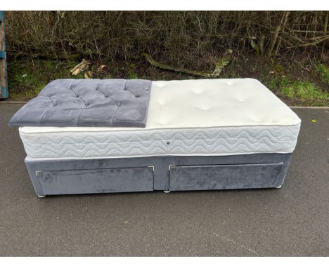 2 Drawer 3ft single devan bed with head board 