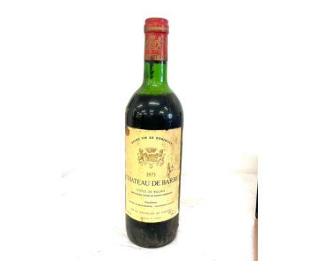 Bottle of 1975 Chateau de Barbe Cotes de Bourg red wine, sealed 