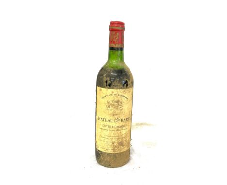 Bottle of 1977 Chateau de Barbe Cotes de Bourg red wine, sealed 