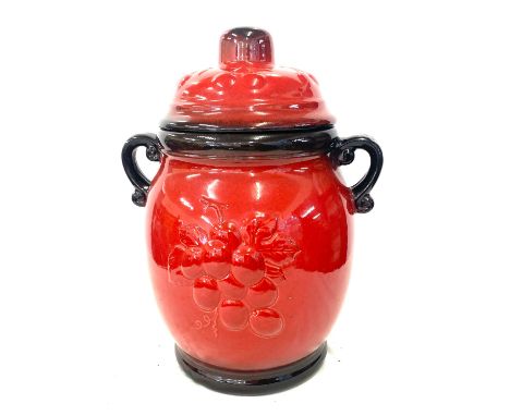 Vintage lidded Rumtopf jar 13 inches tall 