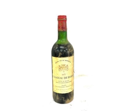 Bottle of 1975 Chateau de Barbe Cotes de Bourg red wine, sealed 