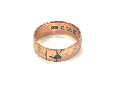 Vintage ladies 9ct rose gold ring total weight 3 grams 