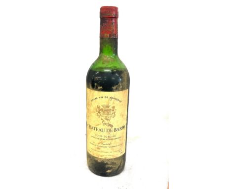 Bottle of 1975 Chateau de Barbe Cotes de Bourg red wine, sealed 