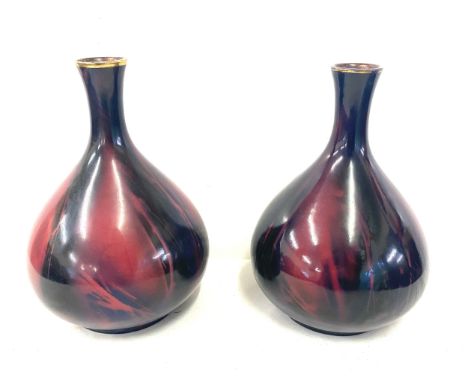 Pair of vintage vases height approx 9.5 inches tall 