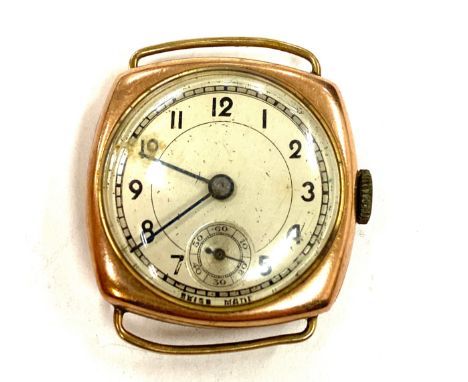 Vintage 9ct gold cased watch, untested 