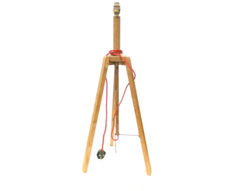 Oak tri pod lamp, untested 