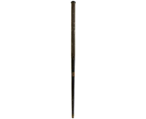 92.5cm over all, the barrel painted black, the reservoir pitted and cleaned, complete with rifled insert and ramrod, together
