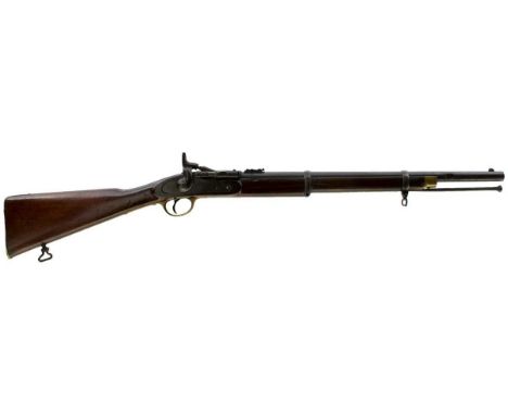 24inch sighted barrel fitted with ramp and ladder rear sights, the lock stamped L.S.A.Co over 1872 and with a crown over VR a