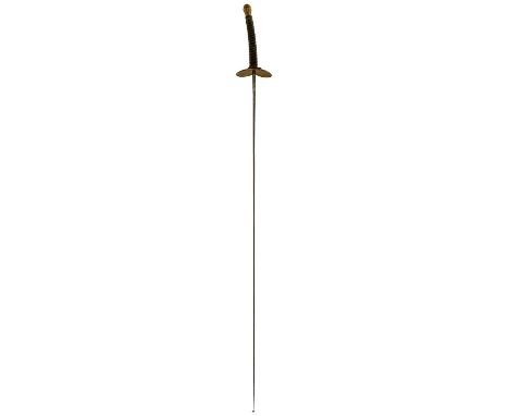 each with 87.5cm square section blade stamped WILKINSON at the forte, brass shell guards decorated with scrolling foliage and