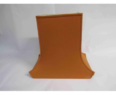 An orange raw silk large Oriental style lamp shade 