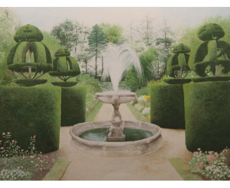 DAVID SUFF (born 1956) British (AR), The Walled Garden At Nymans, a signed print produced by The Curwen Press, signed and dat