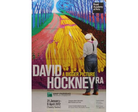 After DAVID HOCKNEY OM CH RA (born 1937) British, a printed poster to promote the Royal Academy Of Arts' David Hockney A Bigg