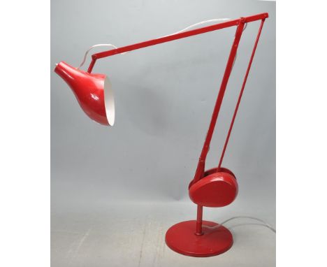 A vintage retro 20th century&nbsp;anglepoise lamp desk lamp / light by Habitat Newton. The red enamel lamp having a conical s