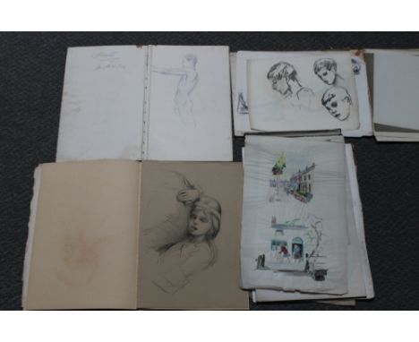 A SOUTH AND E PROCTOR. Four sketch books of pencil drawings, mainly figurative studies