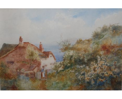 ARTHUR STANLEY WILKINSON (c.1860-1930). A view to the sea, signed lower left, watercolour, gilt framed and glazed, 23.5 x 35 