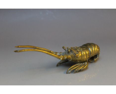 A JAPANESE TYPE BRONZE CRAYFISH, Meiji period, W 19 cm