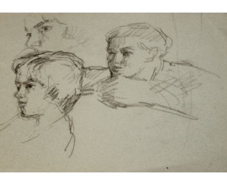 MAURICE FEILD.  A quantity of loose pencil drawings and watercolours together with six sketch books, various subjects, mainly