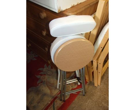 2 FOLDING SEATS &amp; STICK BACK STOOL