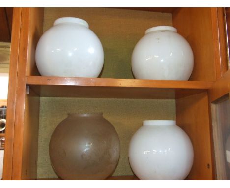4 OIL LAMP GLOBES