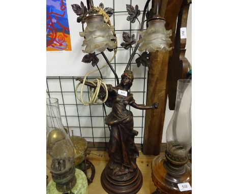 LARGE LAMP OF LADY 78CM TALL
