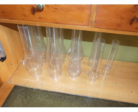7 OIL LAMP CHIMNEYS