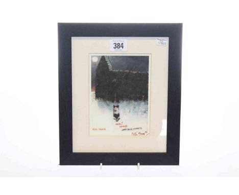 Peter Brook signed print 'Sit Wait not be a Minute'