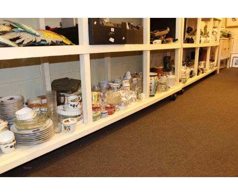 Large collection of china and glass including Worcester Evesham, Worcester Royal Garden service, vases, toilet jug and basin,