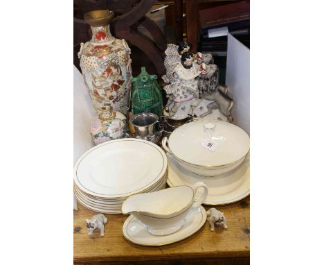Royal Worcester 'Contessa' part dinner service, Staffordshire figures, Oriental vases, EP, etc