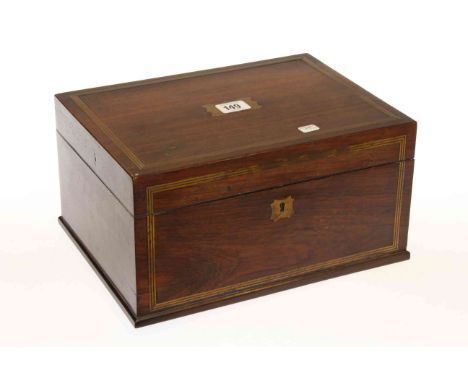 Antique brass inlaid trinket box