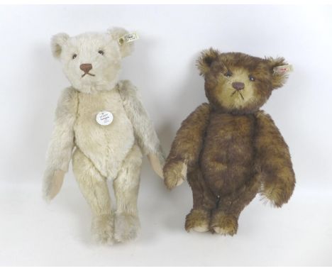 Two Steiff limited edition teddy bears, a 1995 brown tipped British Collector's teddy, 36cm high with growler, and a certific