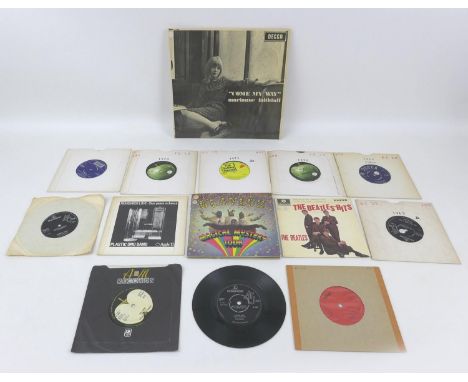 A large collection of over 270 45s from 1960s and later, including Beatles Magical Mystery Tour album, and  Beatles  'Yellow 