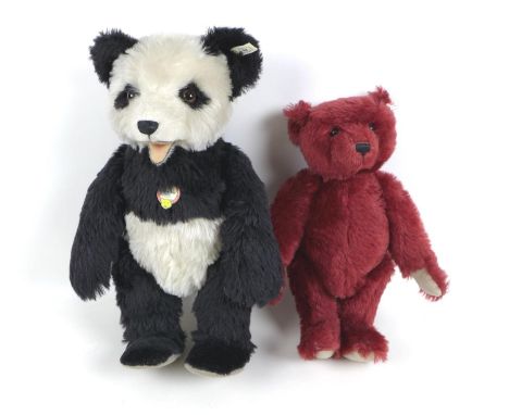 Two limited edition Steiff teddy bears, a 1995 replica of a 1951 Panda Bear with certificate numbered 1379/3000, 50cm high, a