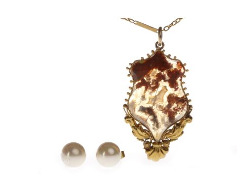 PAIR OF NINE CARAT GOLD STUD EARRINGSeach set with a single spherical white faux pearl 8mm diameter, the settings marked 9ct,