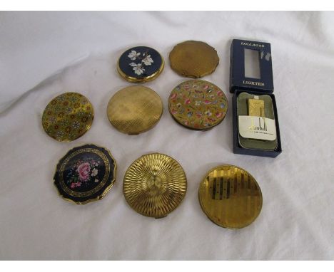 Collection of vintage compacts &amp; boxed Dunhill lighter