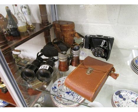 Carl Zeiss Ikon camera and 2 pairs of opera glasses / binoculars