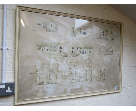 Architectural watercolour for proposed house at Chipping Campden for the Honourable Gerald Noel