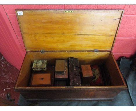 Interesting trunk containing boxes and tins