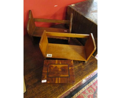 2 small book racks &amp; inlaid trinket box