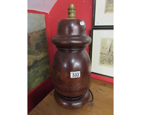 Heavy carved oak lamp base