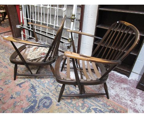 2 Ercol stick back armchairs#MCM