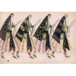 Mstislav Dobuzhinski (1875-1957) Entwurf für vier Frauenkostüme - Oper Chowanschtschina,
