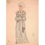 Mstislav Dobuzhinski (1875-1957) Gretchen - Kostümentwurf für die Oper Faust, Inszenierung des