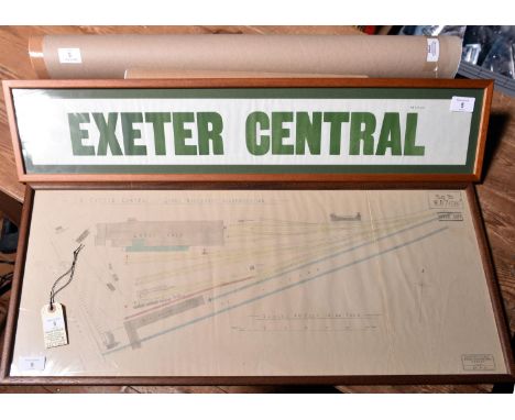 A framed and glazed Southern Railway Divisional Engineer's Office Copy of a Plan of SR Exeter Central Goods Warehouse Accommo