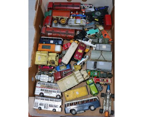 A quantity of boxed and unboxed diecast vehicles by various makes. Boxed items include 20+ Corgi including; Whizzwheels Berto